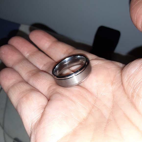 Two Tone Tungsten Carbide Men's Wedding Band, Size; 10.5, Engraved; I Love You - Picture 12 of 15